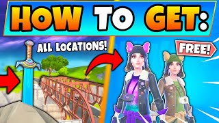 Fortnite SKYES SWORD IN A STONE amp BRIDGE LOCATIONS Skyes Adventure Challenges Guide Battle Royale [upl. by Atteiram]