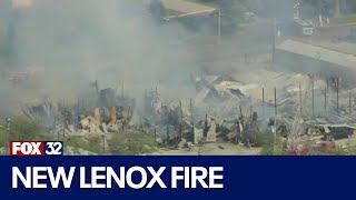 New Lenox cabinet company burns down [upl. by Airenahs]