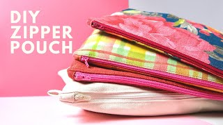 DIY Zipper Pouch Tutorial  An Easy SEWING PROJECT [upl. by Eirised966]