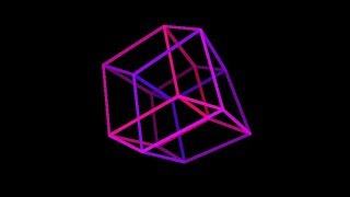 Tesseract Rotation in fourdimensional space 4D Fourth dimension Hyperspace [upl. by Michi464]