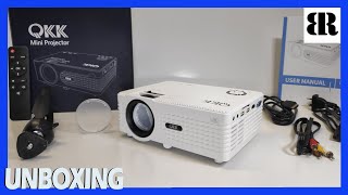 QKK 4200 Lumens Mini Projector Unboxing  Set Up [upl. by Enelak189]