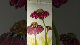 coneflower shortsvideo painting easydrawingandpaintigviralvideo [upl. by Arataj]