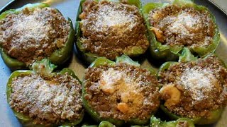 How to make New Orleans Stuffed Bell Peppers 2015 version [upl. by Beka]