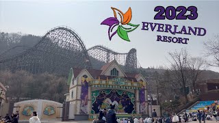 Everland South Korea 2023  All Rides  에버랜드 리조트 2023 [upl. by Aneerol]