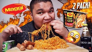 2 Packs MAGGI PEDAS GILER🔥 Perisa Seafood Malaysia🇲🇾  MUKBANG 먹방  Eating Show [upl. by Sorce156]