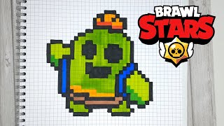 Pixel Art  Comment Dessiner SPIKE  BRAWL STARS [upl. by Llehsyt508]