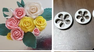 How to Make Easy Fondant Rose Flower [upl. by Aratihc]