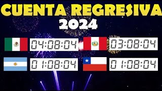 Cuenta regresiva año nuevo 2024 en vivo Mexico Argentina Perú y Chile En vivo [upl. by Tuhn]