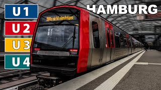 🇩🇪 All the Lines  Hamburg UBahn  Hamburg Metro 2021 4K [upl. by Hsizan975]