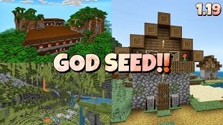 EPIC SEED With Lots of Structures At Spawn  Minecraft Bedrock 119  The Wild Update 11941 [upl. by Tiffie]