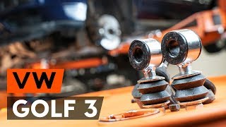 How to change front anti roll bar link  front drop link on VW GOLF 3 1H1 TUTORIAL AUTODOC [upl. by Yslehc123]