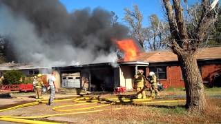 blazing house fire Altus Oklahoma Nov 10th 2014 [upl. by Tevis]