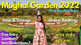 Mughal Garden Delhi 2022 Opening Full Detail खुल गया मुग़ल गार्डन Online Booking Timing amp Location [upl. by Noizneb253]