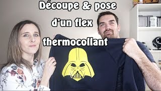 DÉCOUPE ET POSE DUN FLEX THERMOCOLLANT  SILHOUETTE CAMÉO 4 [upl. by Eelanaj580]