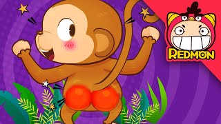 Monkey song  Animal Songs  Nursery Rhymes  animation for kids  REDMON [upl. by Ainnat]