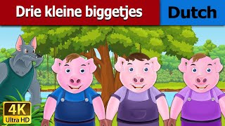 Drie kleine biggetjes  Three Little Pigs in Dutch  4K UHD  Dutch Fairy Tales [upl. by Demb]