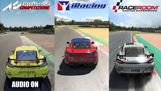 Assetto Corsa Competizione vs iRacing vs RaceRoom  Porsche 718 Cayman GT4 [upl. by Afatsum]