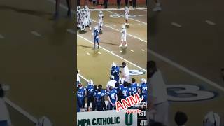 Coach hits player  Tampa Jesuit coach pops player in heated rivalry vs Tampa Catholic [upl. by Aynek263]