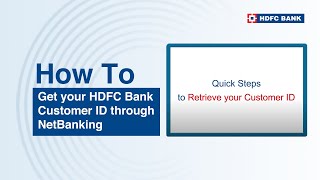 Get your HDFC Bank Customer ID through NetBanking [upl. by Lyell661]