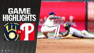 Brewers vs Phillies Game Highlights 6524  MLB Highlights [upl. by Thompson]