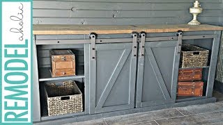 How to Build a Sliding Barn Door for a Media Cabinet [upl. by Aicil]