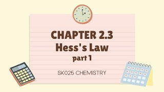 SK025 CHAPTER 23 THERMOCHEMISTRY  HESSS LAW part 1 [upl. by Teeniv]