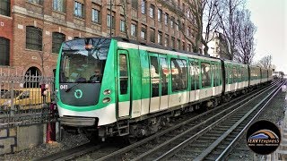 Paris Métro  Les 6 lignes de métro aérien  Matériel MP05 MP73 MF77 MF01 [upl. by Laureen]