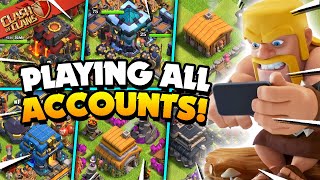 Playing 19 Clash of Clans Accounts in One Day [upl. by Ordnassela]