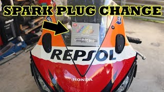 CBR1000RR  How To Replace Spark Plugs [upl. by Ailedua]