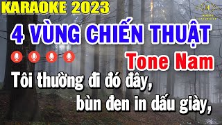 Trên Bốn Vùng Chiến Thuật Karaoke Tone Nam Nhạc Sống 2023  Trọng Hiếu [upl. by Piggy]