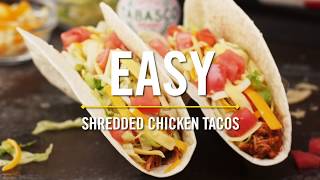 Easy Shredded Chicken Tacos Recipe [upl. by Fassold]