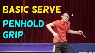 6 Basic Serve In Table Tennis Penhold Grip [upl. by Helse999]