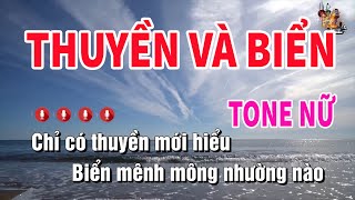 Karaoke Thuyền Và Biển  Tone Nữ  Nhạc Sống Nguyễn Linh [upl. by Dotson639]