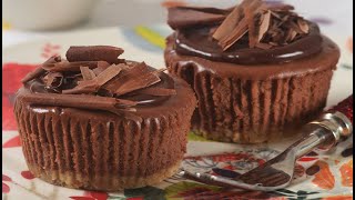 Mini Chocolate Cheesecakes Recipe Demonstration  Joyofbakingcom [upl. by Novyart]