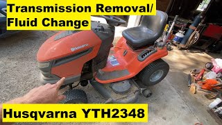 Husqvarna Lawn Mower Transmission Removal And Fluid Change [upl. by Nylatsirk]