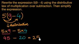 Distributive property over subtraction Hindi [upl. by Ramal]