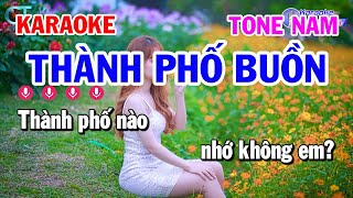 Karaoke Thành Phố Buồn Tone Nam Em  Nhạc Sống Đồng Sen [upl. by Donald48]