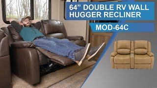 RecPro Charles 64quot Double RV Wall Hugger Recliner Sofa RV Loveseat [upl. by Amadas]