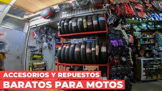 ACCESORIOS Y REPUESTOS BARATOS PARA MOTOS  RECORRIENDO LA 501 [upl. by Einittirb]