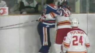 Dave Semenko vs Tim Hunter Don Jackson vs Jim Peplinski Apr 17 1983 [upl. by Lambert]