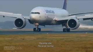 Lufthansa Boeing 777F descent and landing into Frankfurt English Subtitles [upl. by Allemahs]