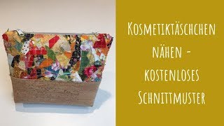 Kosmetiktasche nähen  kostenloses Schnittmuster [upl. by Trudi]