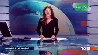 Italian news anchor Costanza Calabrese shows more by accident [upl. by Arocat]