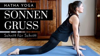 Klassischen Sonnengruß lernen  Yoga Morgenroutine  12 Runden Surya Namaskar [upl. by Elleimac]