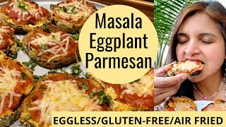 EGGPLANT PARMESAN in AIR FRYER  EGGLESS MASALA EGGPLANT RECIPE INDIAN STYLE ShinewithShobs [upl. by Farmer410]