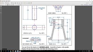 Drawing amp Assembly Sheet  Screw Jack 2  AutoCAD [upl. by Ahseiat]