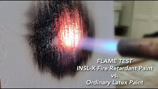 FLAME TEST  INSLX Fire Retardant Paint vs Ordinary Paint [upl. by Nilhtac]