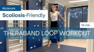 14Min ScoliosisFriendly GLUTES Workout with theraband loop  Support YOUR Spine MODERATE [upl. by Chastity]