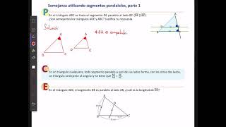 ESMATE9  U5  34 Semejanza utilizando segmentos paralelos parte 1 [upl. by Arihas]