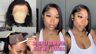 BEST 100 PRECUT BOB WIG FOR SUMMER  BEGINNER FRIENDLY GLUELESS WIG INSTALL  Nadula Hair [upl. by Notaes]